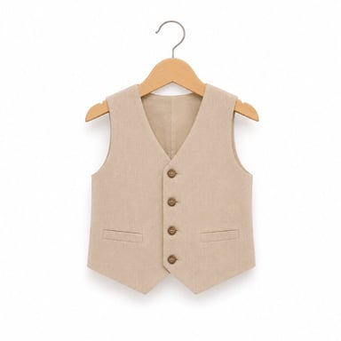 TERNO BEIGE PARA NIÑO PANTALÓN, CHALECO Y CORBATA - 5