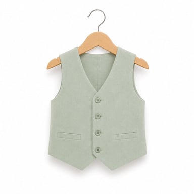 TERNO VERDE OLIVO PARA NIÑO PANTALÓN CHALECO Y CORBATA - 4