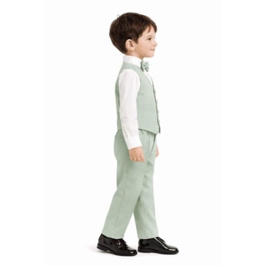 CONJUNTO VERDE OLIVA TRAJE FORMAL PANTALÓN, CHALECO Y CORBATA - 3