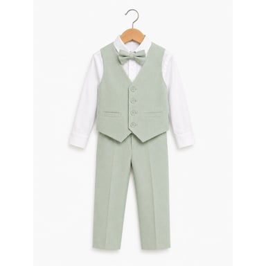 CONJUNTO BAUTIZO VERDE OLIVO TRAJE FORMAL PANTALÓN, CHALECO Y CORBATA - 3