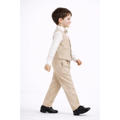 CONJUNTO BEIGE TRAJE FORMAL PANTALÓN, CHALECO Y CORBATA - 5