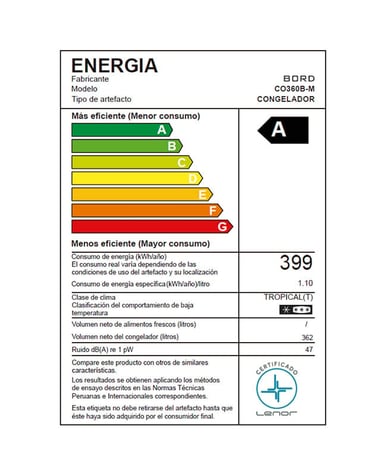 CONGELADOR BORD CO360B-M 362L ESTÁTICO BLANCO - 2