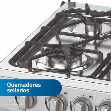 COCINA INDURAMA 4 QUEMADORES 85CM FONTANA GRIS - 3