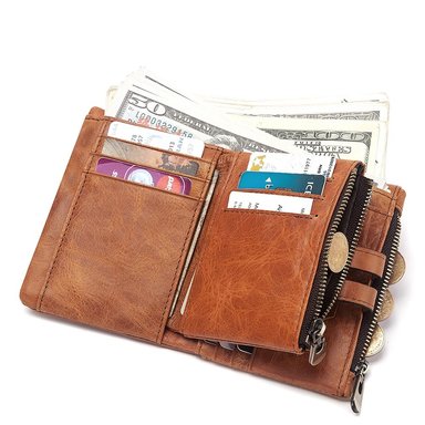 BILLETERA DE CUERO VACUNO DISEÑO MODERNO CON CADENA Y RFID HUMERPAUL BP829 - 9