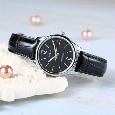 RELOJ CASIO MUJER ANÁLOGO LTP-V005L-1B NEGRO - 3
