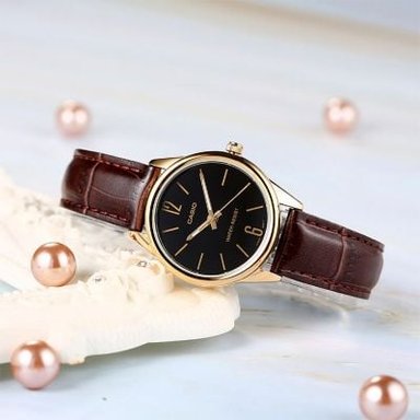 RELOJ CASIO MUJER ANÁLOGO LTP-V005GL-1B MARRÓN - 5