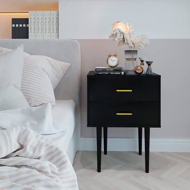 VELADOR DIBA MUEBLES KALI NEGRO BLANCO MATE - 3