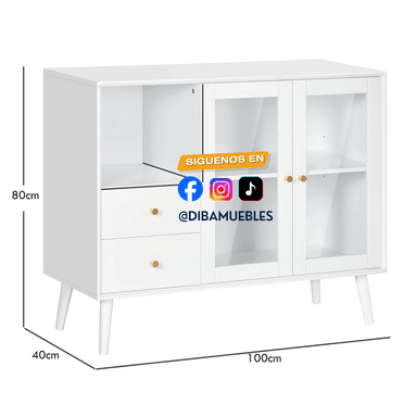 APARADOR DIBA MUEBLES AMARI 2 CAJONES MUEBLE DE COCINA - 4