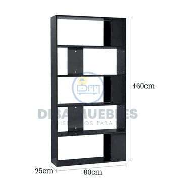 ESTANTE LIBRERO DIBA MUEBLES SORA NEGRO - 4