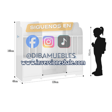 ESTANTE LIBRERO DIBA MUEBLES ZAMIRA BLANCO INFANTIL - 4