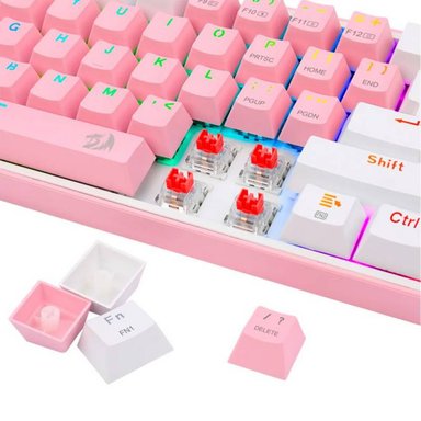 TECLADO INALÁMBRICO REDRAGON MECÁNICO 60 FIZZ PRO K616RGB ROSA/ BLANCO - 3