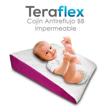 ALMOHADA TERAFLEX ANTIREFLUJO BEBÉ IMPERMEABLE FUCSIA COJÍN FUCSIA 61 X 61 X 12 CM - 6