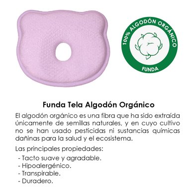 ALMOHADA TERAFLEX BEBÉ MEMORY FOAM ANTI CABEZA PLANA ROSADO 21 X 23.5 CM - 5