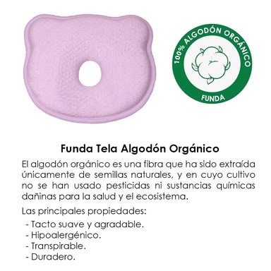 COJÍN POSICIONADOR ANTICAÍDAS Y ALMOHADA BEBÉ MEMORY FOAM ROSADO TERAFLEX - 8