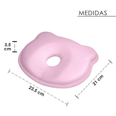COJÍN POSICIONADOR ANTICAÍDAS Y ALMOHADA BEBÉ MEMORY FOAM ROSADO TERAFLEX - 9