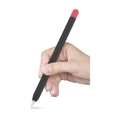 FUNDA CASE PREMIUM PARA APPLE PENCIL 2 COLOR NEGRO CON TAPA ROJA - 1
