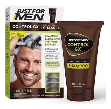 JUST FOR MEN CONTROL GX SHAMPOO COLOR GRIS-NEGRO CANAS - 1