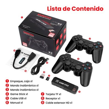 CONSOLA VAYAVA X2 PLUS MULTIPLATAFORMA GAME STICK 4K HD 64 GB PS1 PSP SN64 30000 JUEGOS CON MANDOS RECARGABLES - 4