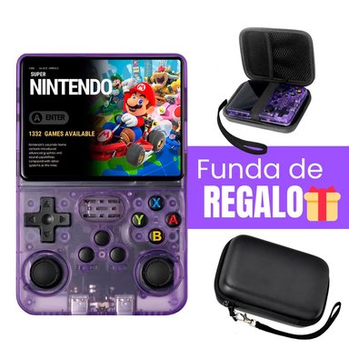 CONSOLA DE VIDEOJUEGOS PORTÁTIL R36S VIOLETA GRATIS ESTUCHE - 1