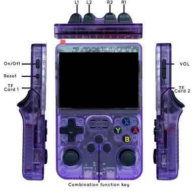 CONSOLA DE VIDEOJUEGOS PORTÁTIL R36S VIOLETA GRATIS ESTUCHE - 3