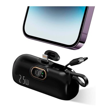 MINI CARGADOR PORTÁTIL DEMGEL DE-2028 PARA ANDROID Y IPHONE 6500 MAH PD 25W NEGRO - 3