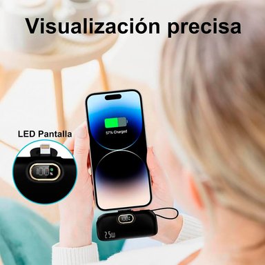 MINI CARGADOR PORTÁTIL DEMGEL DE-2028 PARA ANDROID Y IPHONE 6500 MAH PD 25W NEGRO - 4