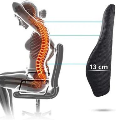 COJÍN RESPALDAR LUMBAR DAUER GEL TECH VISCOELASTICO DE BAMBU CON BOLSILLO Y FORRO NEGRO - 3