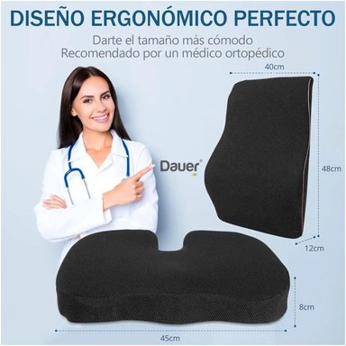 COJINES DAUER DUO VISCOELÁSTICO CON GEL INCLUYE LUMBAR Y ASIENTO - 5
