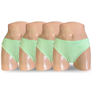 PACK BIKINI ALGODÓN MUJER MONINA VERDE CLARO X4 TRUZA VERDE AGUA - 1