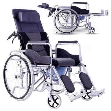 SILLA DE RUEDAS NEUROLOGICA RECLINABLE 180 GRADOS CON MESA Y BASIN - 6