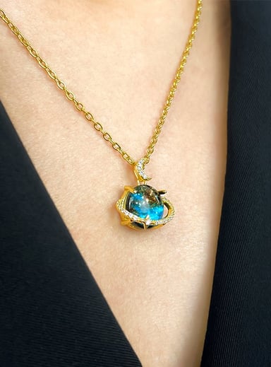 COLLAR ELEGANTE LUNA ZAFIRO - 3