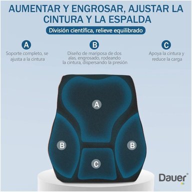COJÍN LUMBAR RESPALDAR DAUER GEL TECH VISCOELASTICO DE BAMBU CON BOLSILLO Y FORRO NEGRO - 4