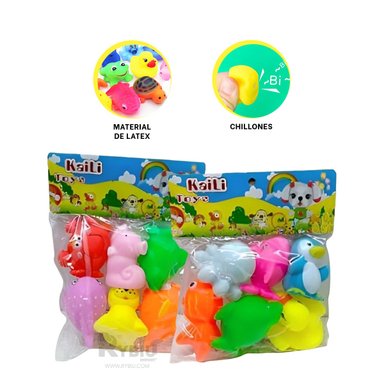 SET DE ANIMALITOS PARA BAÑO LATEX MIXTO - 3