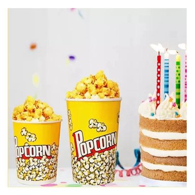SOPORTE DE DULCES AMARILLO 7CMX17CM PARA LA RECREACION DE LA FAMILIA Y+PAPEL REGALO - 5