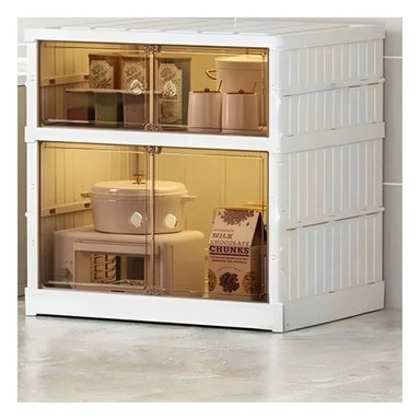 ORGANIZADOR CON PUERTAS 2 NIVELES BLANCO PARA LIMPIEZA EN DOMICILIO Y+REGALO STICKER - 2