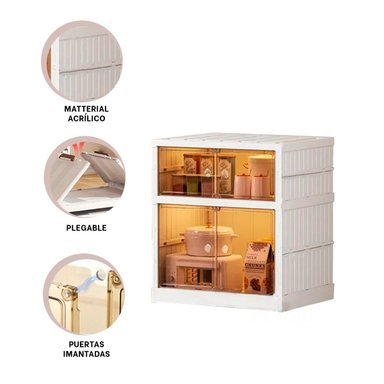 ESTANTE RYBIU YP070146 BLANCO PLEGABLE 2 NIVELES CON PUERTAS - 3