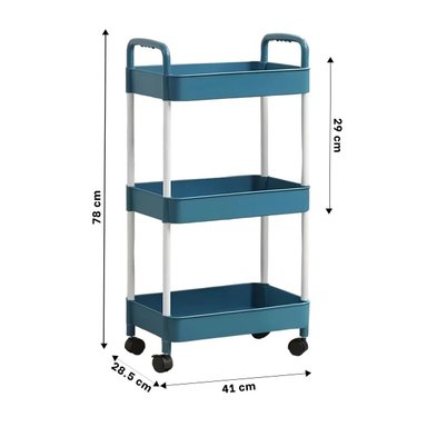 ESTANTE RYBIU HO30739 AZUL ORGANIZADOR 3 ALTURAS + REGALO STICKERS - 4