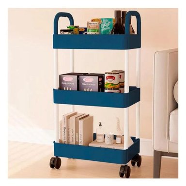 ESTANTE RYBIU HO30739 AZUL ORGANIZADOR 3 ALTURAS + REGALO STICKERS - 5