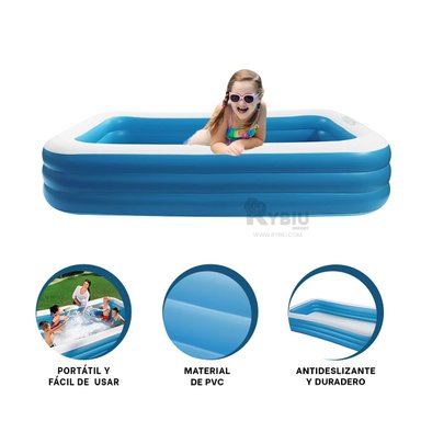 PISCINA PRACTICA PARA NIÑOS COLOR CELESTE Y+REGALO AGENDITA - 3