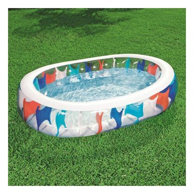 ALBERCA HOGAR ELIPTICA INFLABLE PARA VERANO CON ESTRUCTURA COMODA Y+PAPEL REGALO - 3
