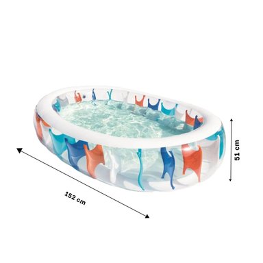 ALBERCA HOGAR ELIPTICA INFLABLE PARA VERANO CON ESTRUCTURA COMODA Y+PAPEL REGALO - 4