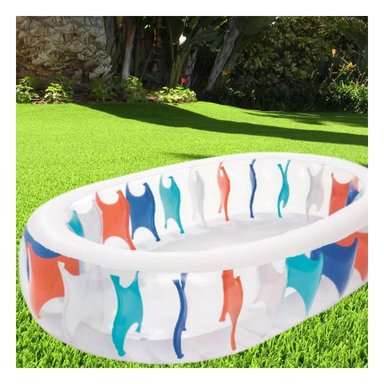 ALBERCA HOGAR ELIPTICA INFLABLE PARA VERANO CON ESTRUCTURA COMODA Y+PAPEL REGALO - 5