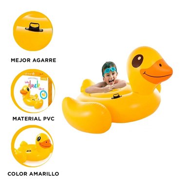 INFLABLE ACUATICO COLORIDO PATO 147 X 147 X 81 CM PARA JUEGOS EN AGUA - 3