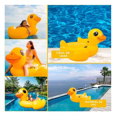 INFLABLE ACUATICO COLORIDO PATO 147 X 147 X 81 CM PARA JUEGOS EN AGUA - 5