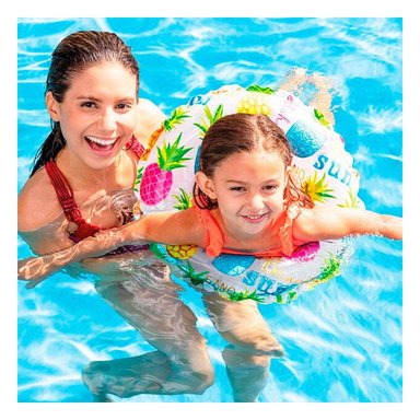 RUEDA INFLABLE DE 61 CM CON DISENO DE FRUTAS PARA PISCINA Y DIVERSION - 2