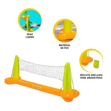 CANCHA INFLABLE DE VOLEY PARA PISCINA Y PLAYA CON ESTRUCTURA RESISTENTE - 3