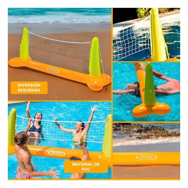 CANCHA INFLABLE DE VOLEY PARA PISCINA Y PLAYA CON ESTRUCTURA RESISTENTE - 5