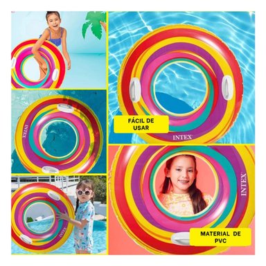 FLOTADOR ARCOIRIS EN TONO MORADO DE 91 CM PARA PISCINA Y DIVERSION - 5