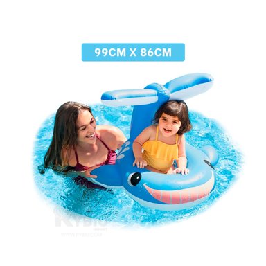 FLOTADOR BALLENA BEBE DE PVC EN COLOR CELESTE 56591NP - 5