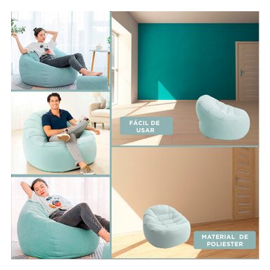 SOFÁ RYBIU PUFF INFLABLE MULTIUSOS NIÑOS 68590NP CELESTE - 5